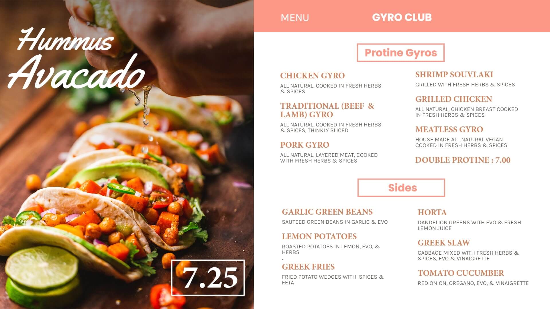 healthy menu design idea